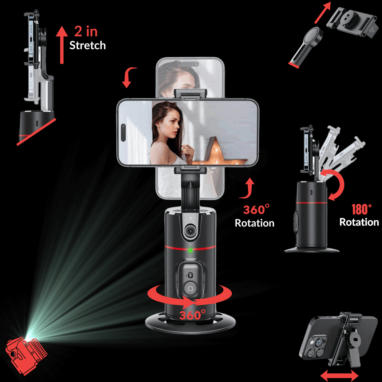 AUTO FACE TRACKING TRIPOD 360 ROTATING